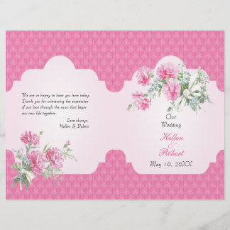 Floral Damask Elegant Wedding Ceremony Program
