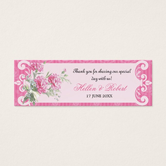 Floral Damask Elegant Wedding Favour Tag (Front)