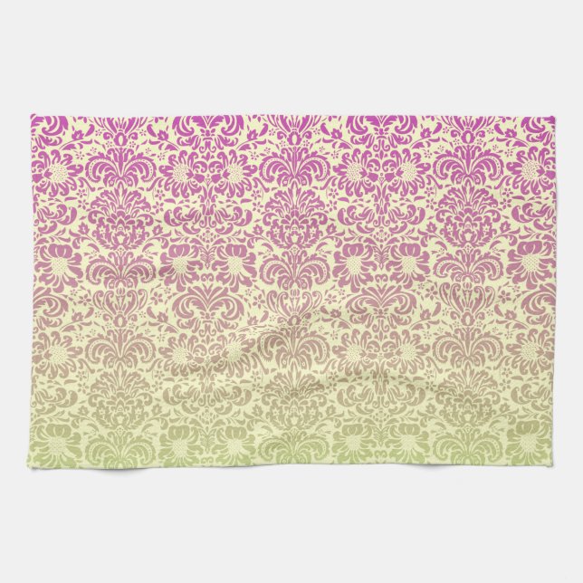 Floral Damask Kitchen Towel (Horizontal)