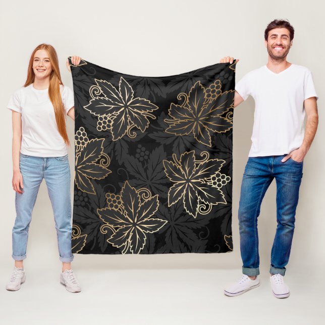 Floral Damask pattern fleece blanket (In Situ)