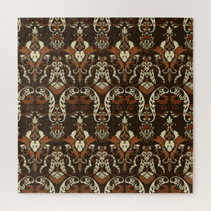 Floral damask print: vintage seamless. jigsaw puzzle