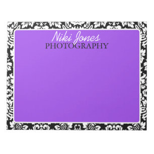 Floral Damask Purple Notepad