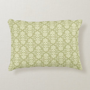 Floral damask wallpaper accent pillow