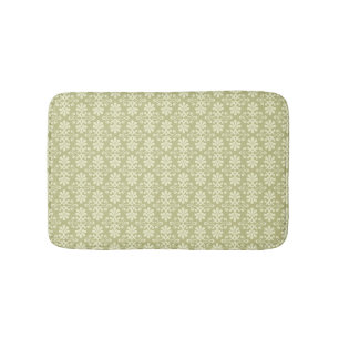 Floral damask wallpaper bath mat