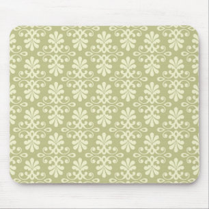 Floral damask wallpaper mouse pad