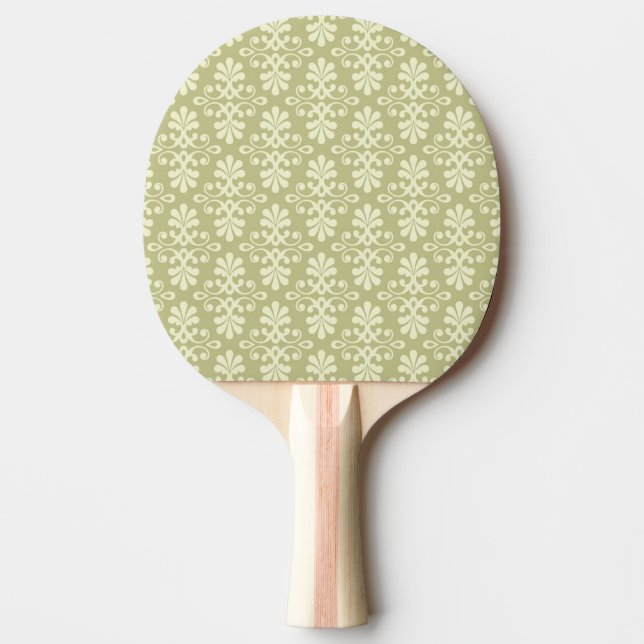 Floral damask wallpaper ping pong paddle (Front)