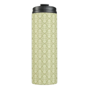 Floral damask wallpaper thermal tumbler