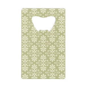 Floral damask wallpaper wallet bottle opener