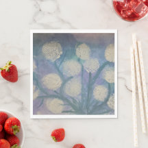 Floral Dandelion Painting Paper Party Napkins