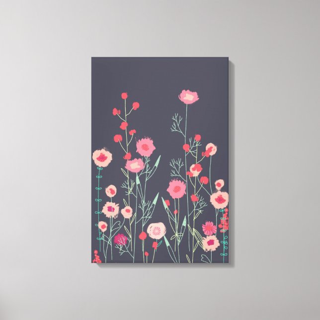 Floral Dark Boho Canvas Print (Front)