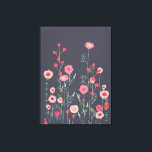 Floral Dark Boho Canvas Print<br><div class="desc">Modern Bohemian botancial art.
Pretty boho loose pink floral painting on a dark grey background.
Inspired by wild flowers seen growing in Plymouth.  Original art by Nic Squirrell.</div>
