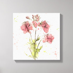 Floral Dark Pink Splash Canvas Print