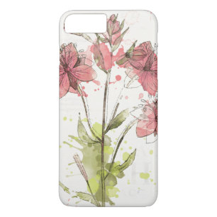 Floral Dark Pink Splash iPhone 8 Plus/7 Plus Case