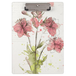 Floral Dark Pink Splash Clipboard