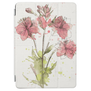 Floral Dark Pink Splash iPad Air Cover