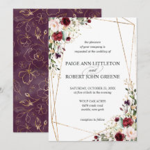 Floral Dark Red, Purple, and Blush Wedding