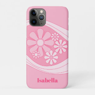 Floral Daydream Retro 60s Pink Pastel Personalized iPhone 11 Pro Case