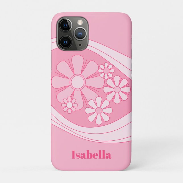 Floral Daydream Retro 60s Pink Pastel Personalized Case-Mate iPhone Case (Back)