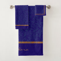 Floral de cobalt d'or Abstrait
