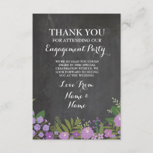 Floral de Mariage Fiançailles carte de remerciemen