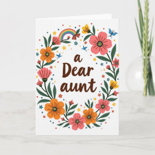 Floral Dear Aunt Day Card