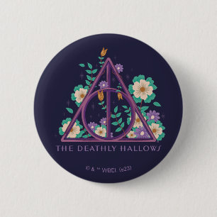 Floral Deathly Hallows Graphic 2 Inch Round Button