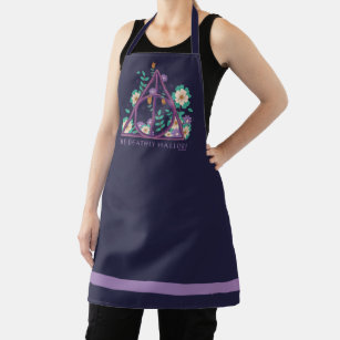 Floral Deathly Hallows Graphic Apron