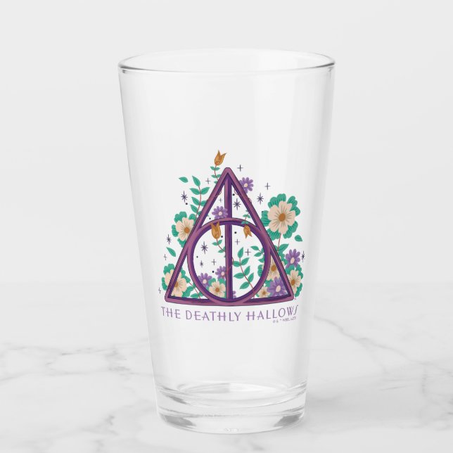 Floral Deathly Hallows Graphic Glass (Front)