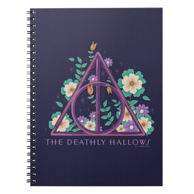 Floral Deathly Hallows Graphic Notebook (Front)