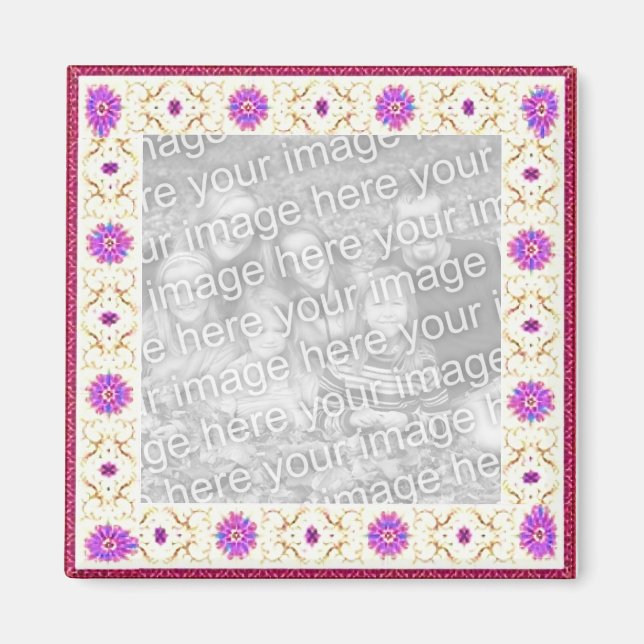 Floral Deco Customizable Magnet (Front)