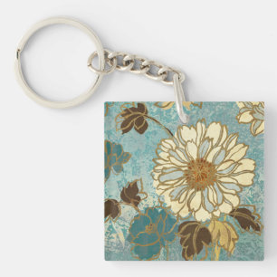 Floral décoratif dans bleu et blanc