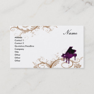 Floral décoratif de carte de visite de piano à