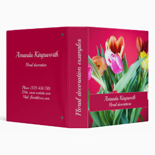 Floral decoration examples business red tulips binder
