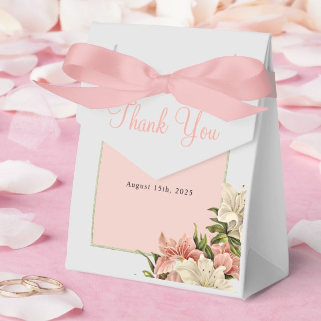 Floral Decorations Feminine Birthday Favor Box (Wedding)