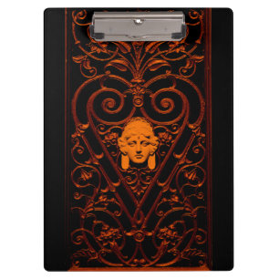 Floral Decorative Art Wrought Iron Clipboard