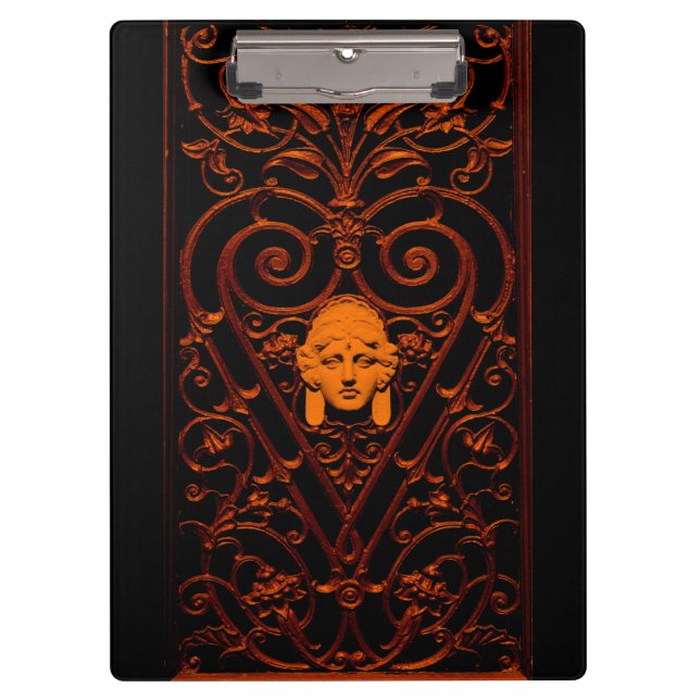 Floral Decorative Art Wrought Iron Clipboard (Front)