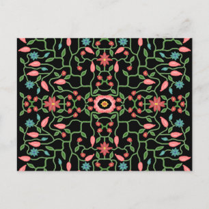 Floral Decorative Pattern Holiday Postcard