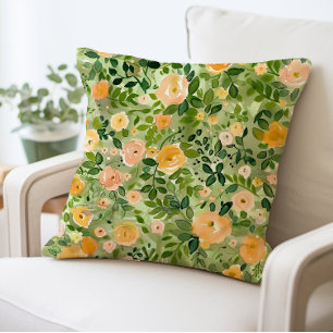 Floral Decorative Pillow, Chic Living Room Throw Pillow