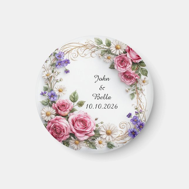 Floral Decorative Wreath Magnet (Front)