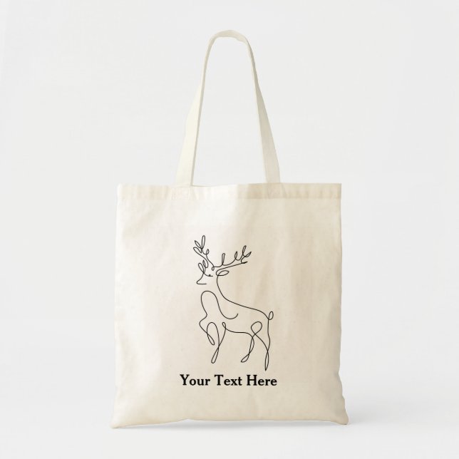 Floral Deer Antlers Tote Bag (Front)