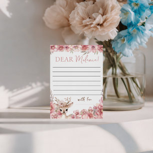 Floral Deer Birthday Message Card