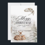 Floral Deer Elegant Watercolor Merry Christmas Holiday Card<br><div class="desc">Floral Deer Elegant Watercolor Merry Christmas Holiday Card</div>