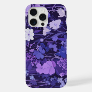 Floral delicate 🌸 pattern on dark background iPhone 15 pro max case