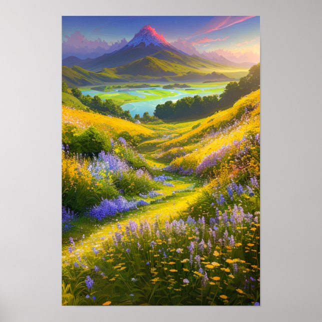 Floral Delights, Stunning Green Valley Poster (Front)