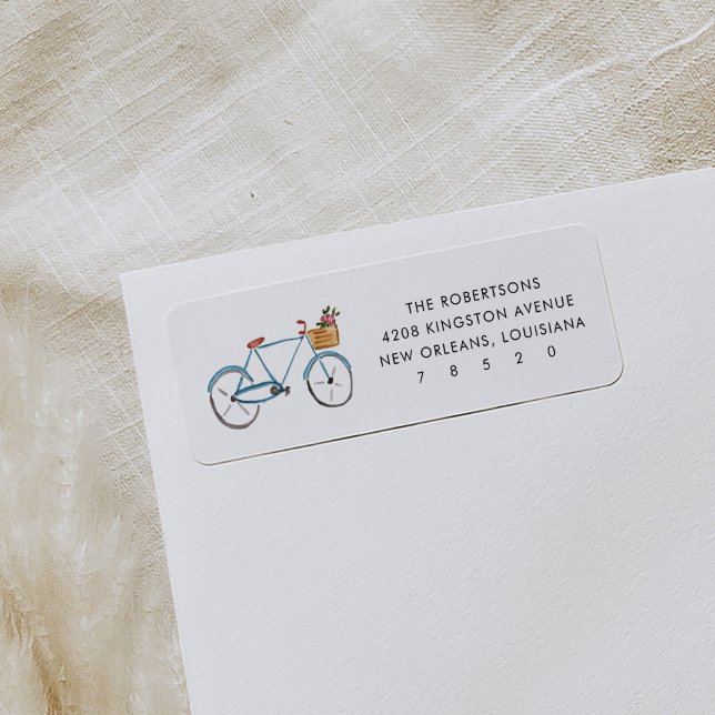 Floral Delivery Return Address Labels (Bicycle illustration return address labels.)