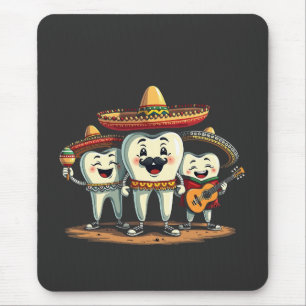 Floral Dental Tooth Funny Cinco De Mayo Mouse Pad