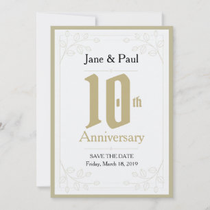 Floral Design 10th Anniversary Invite
