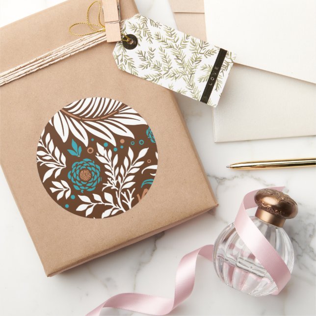 Floral Design 23 Classic Round Sticker (Gifting)