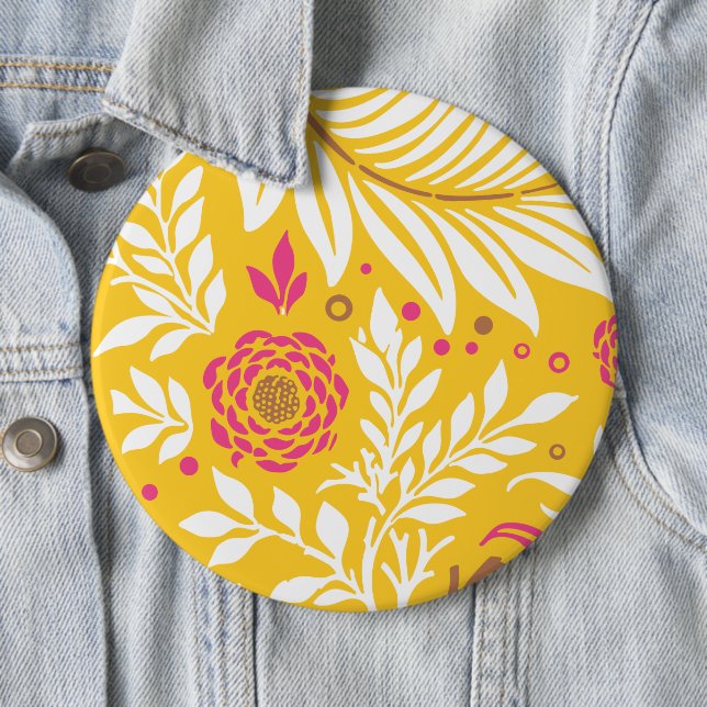 Floral Design 24 6 Inch Round Button (In Situ)