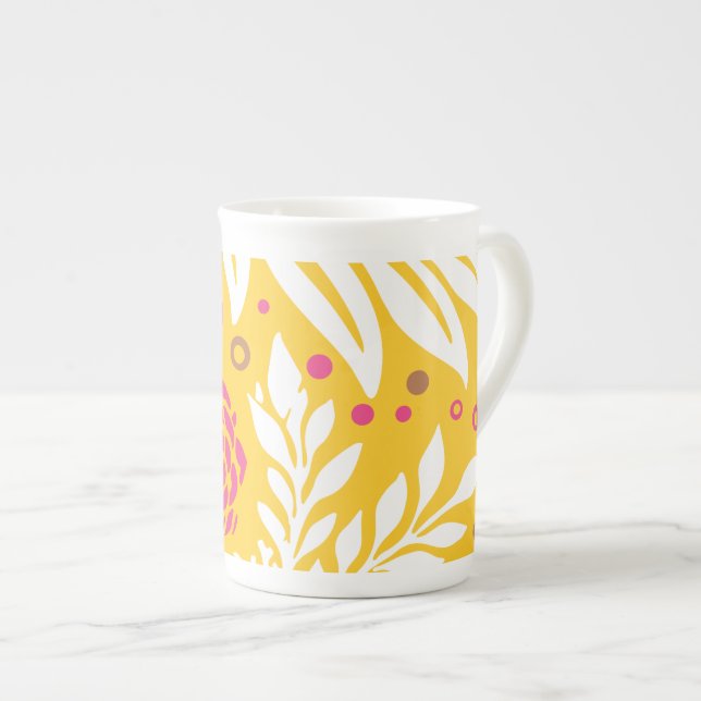 Floral Design 24 Bone China Mug (Front Right)